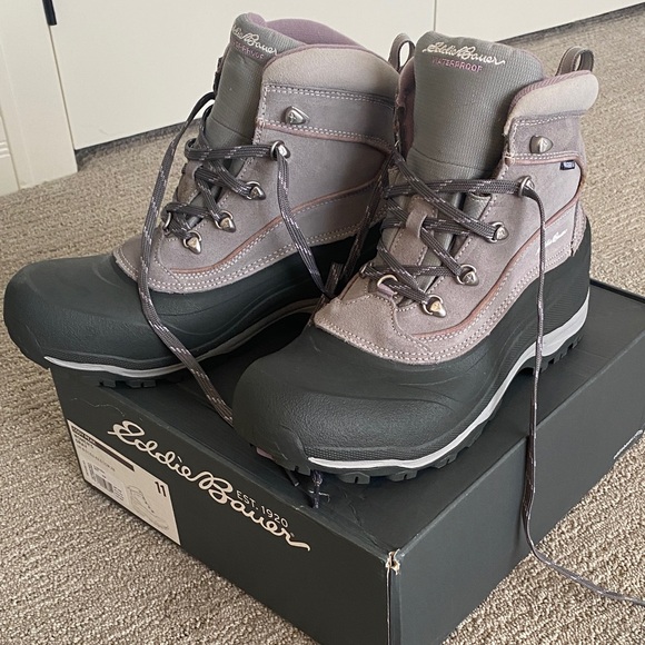 Eddie Bauer Shoes - NWT Eddie Bauer Cody Peak Women's Waterproof Boots - Gray and Black
